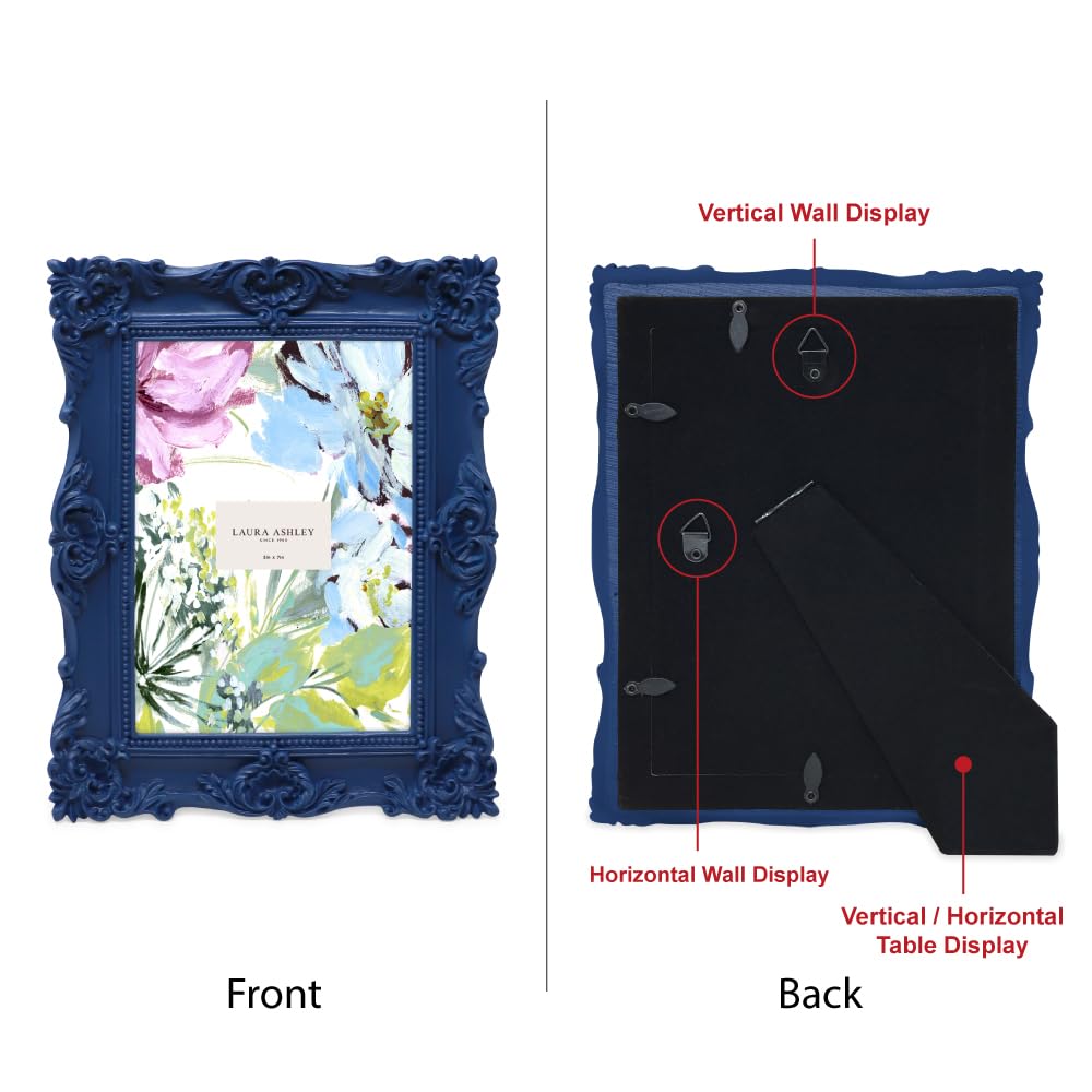 Resin Picture Frame â€?Handcrafted Floral Design with Easel for Tabletop and Wall Display