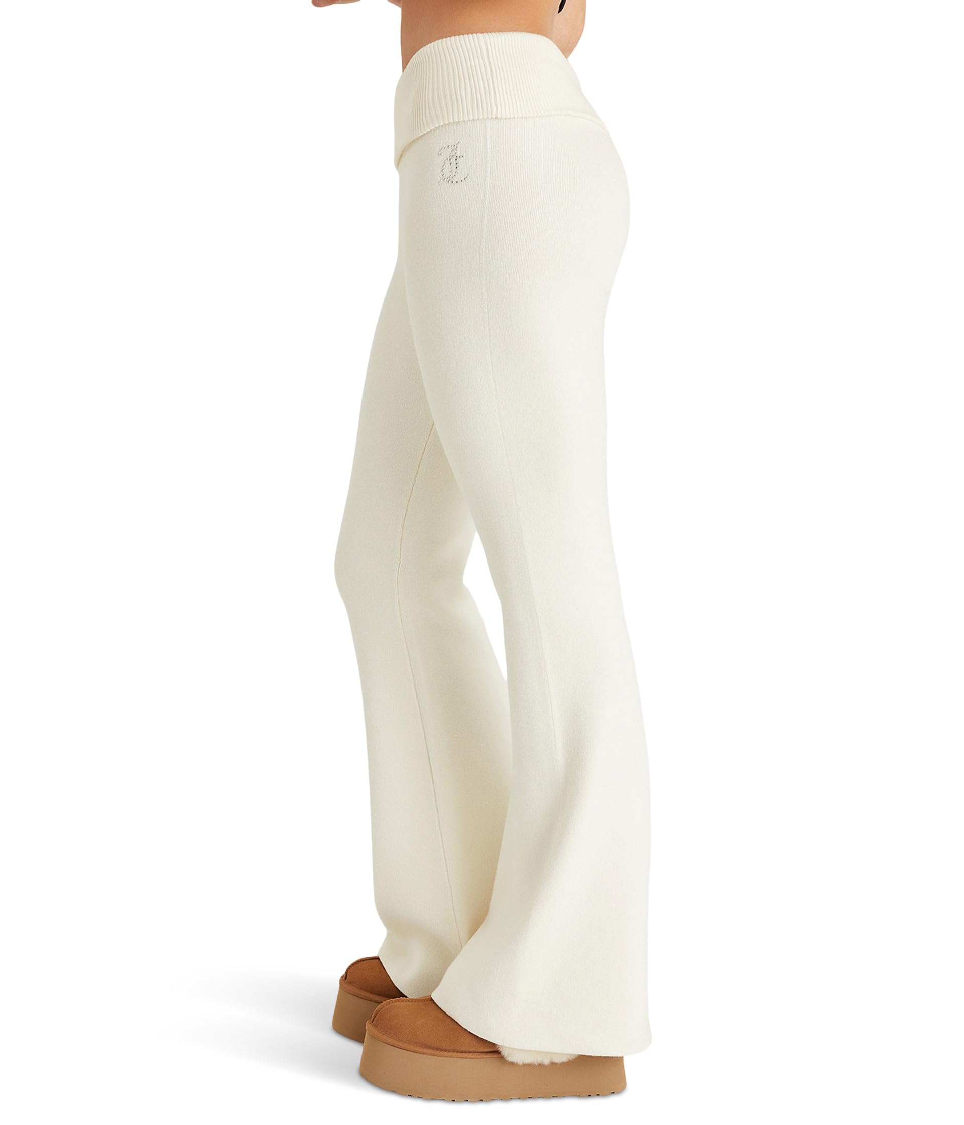 Juicy Couture Fold-Over Waistband Sweater Wide Leg with Bling