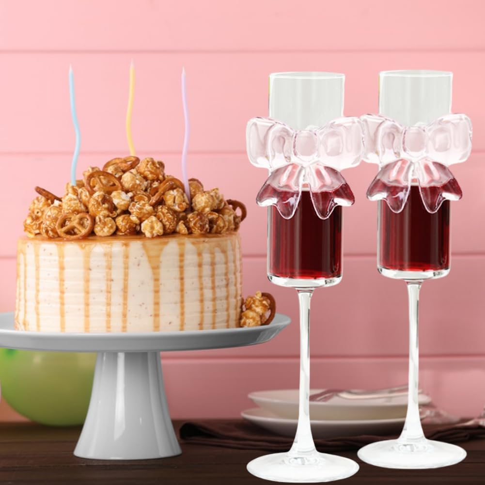 Coquette Two Pack Pink Bow Champagne Glasses