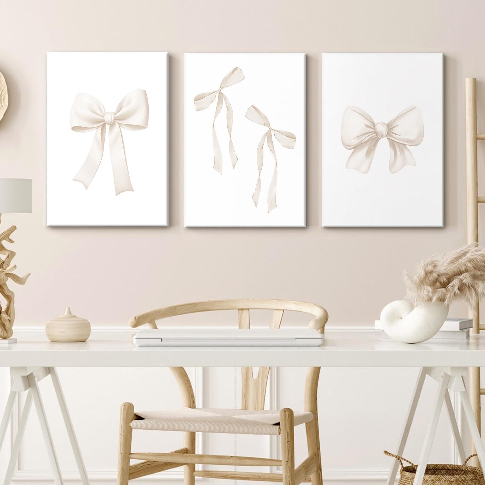 Wall Art Beige Bow Poster Prints