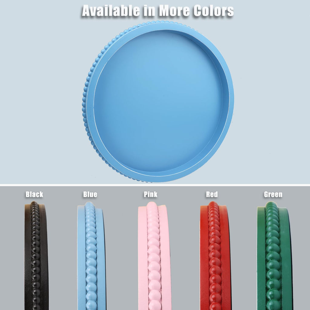 Round Wood Decorative Ottoman Tray for Coffee Table Kitchen Counter, Living Room, Handcrafted Wooden Serving Tray for Table Centerpiece