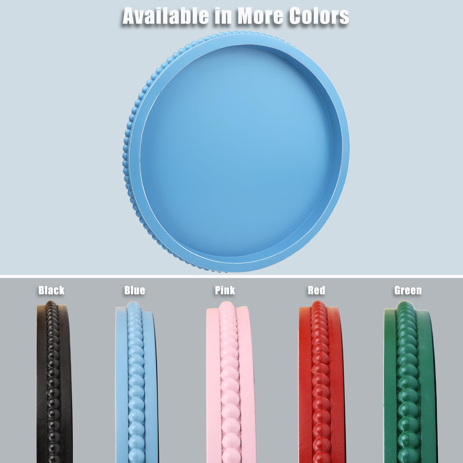 Round Wood Decorative Ottoman Tray for Coffee Table Kitchen Counter, Living Room, Handcrafted Wooden Serving Tray for Table Centerpiece