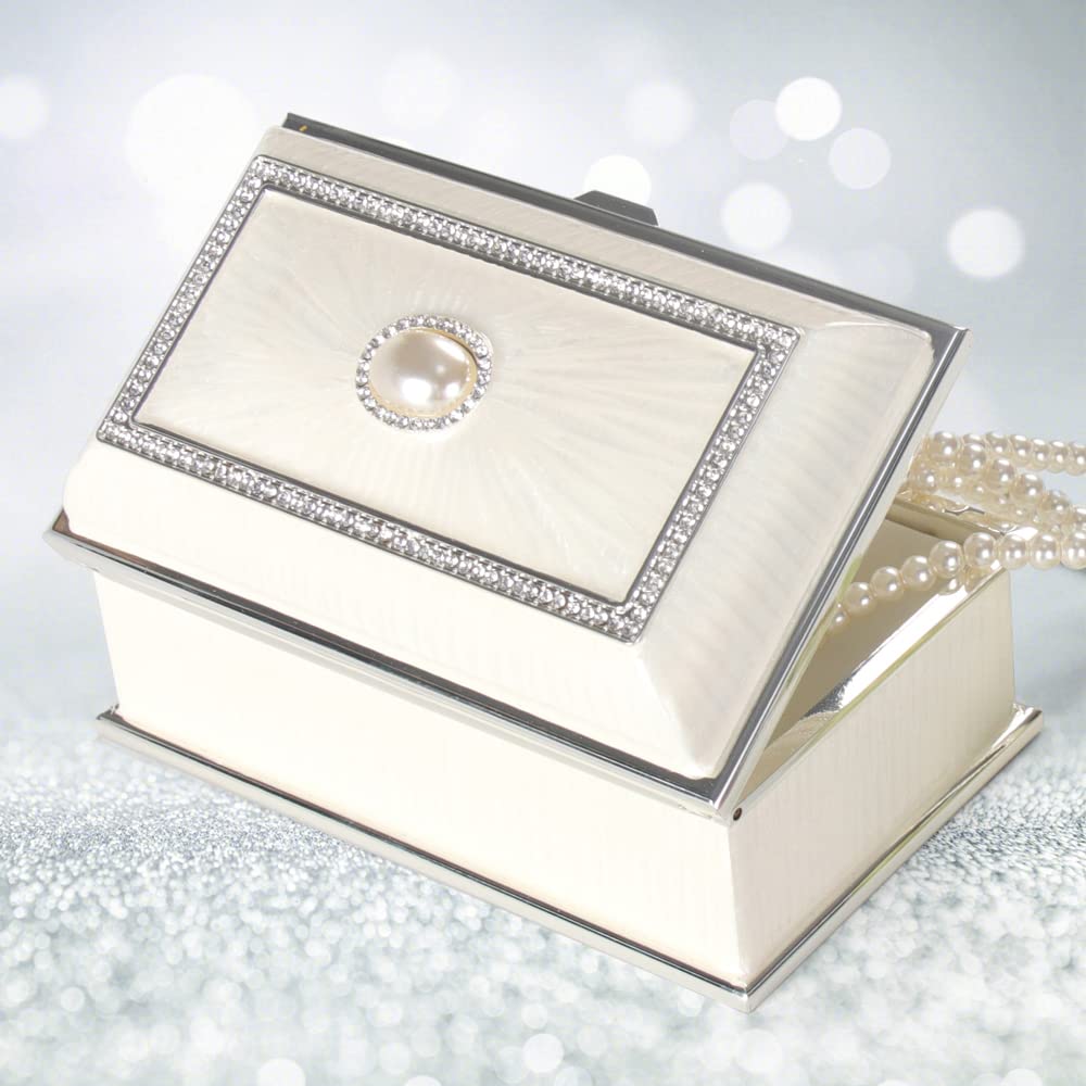 Hand Painted Decorative Hinged Jewelry Trinket Box