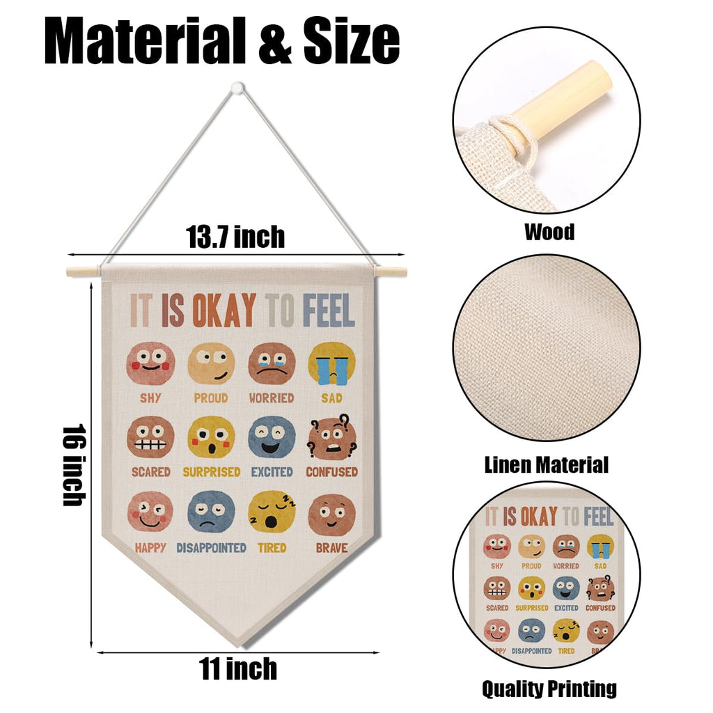 Preppy Positive Affirmations Wall Hanging Pennant Flag â€?Aesthetic Decor for Classroom, Bedroom, or Home