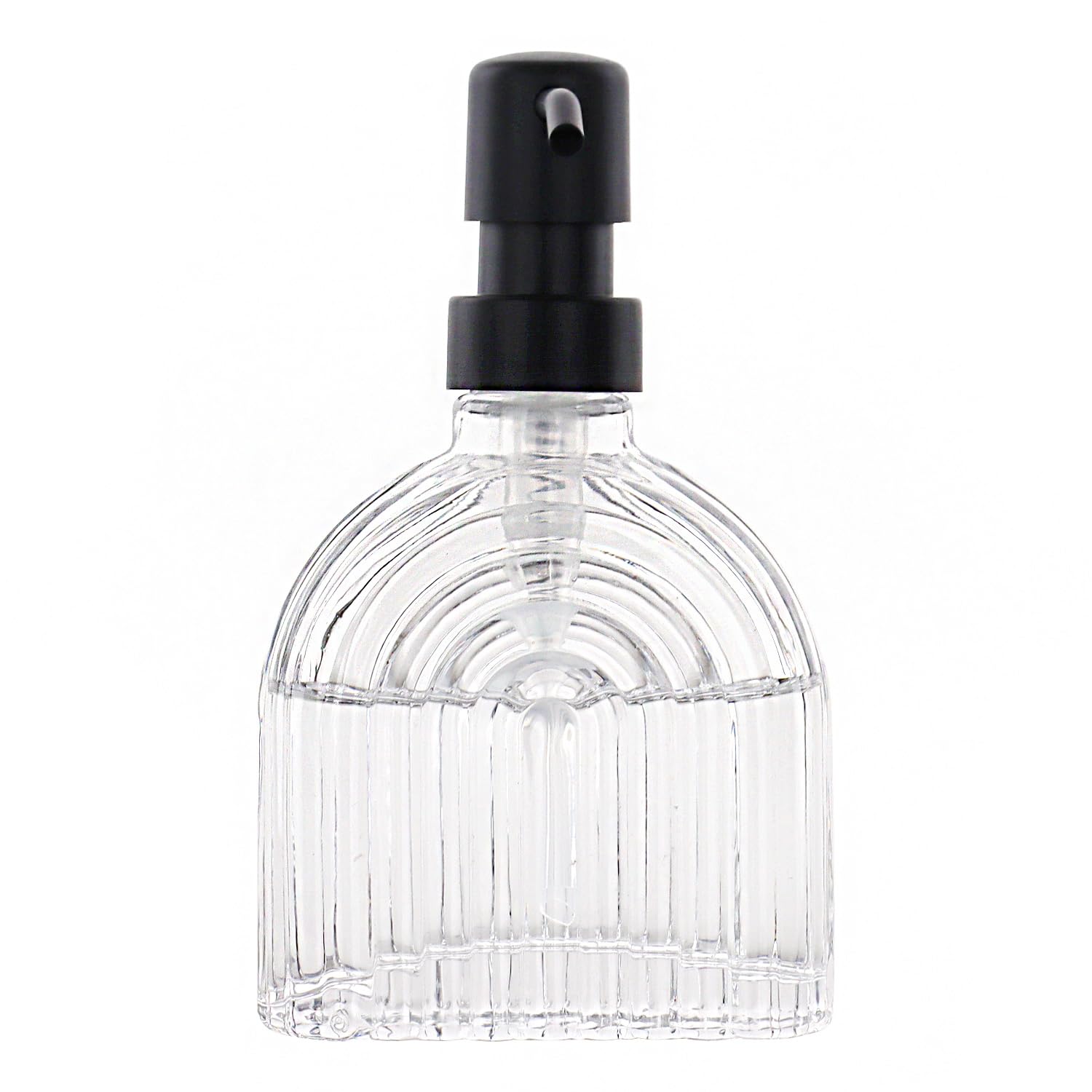 Glass Soap Dispenser Bathroom, 9 Oz Kitchen Soap Dispenser, Refillable Liquid Modern Soap Dispenser for Hand Soap, Lotion Dispensers Bottle