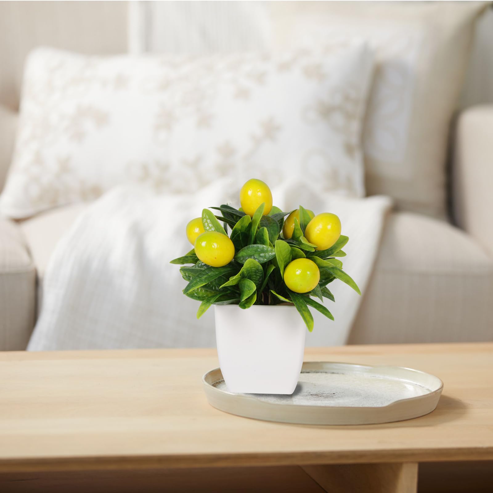 Fruit Artificial Plants Fake Fruit Potted Plant 6inches Fake 4pcs Tree with Small Pot Mini Fake Plant Decor