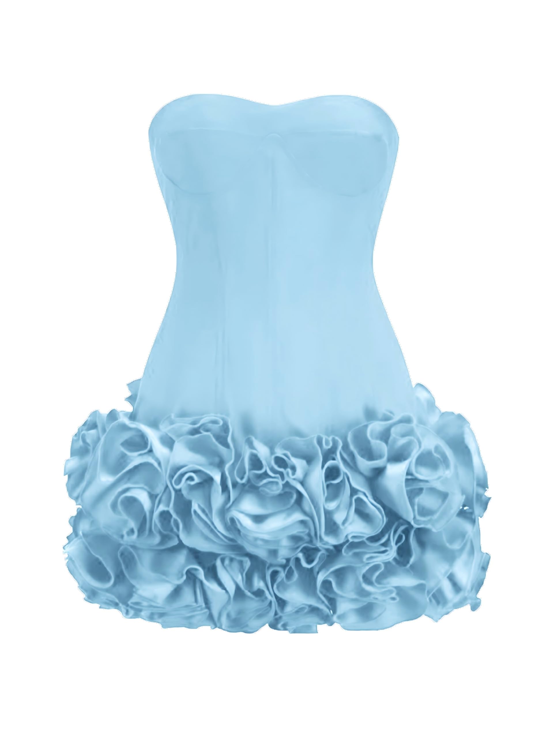 Layered Ruffle Edge Cocktail Party Dresses Sexy Strapless Homecoming Dresses Off Shoulder Satin Bodycon Mini Dresses