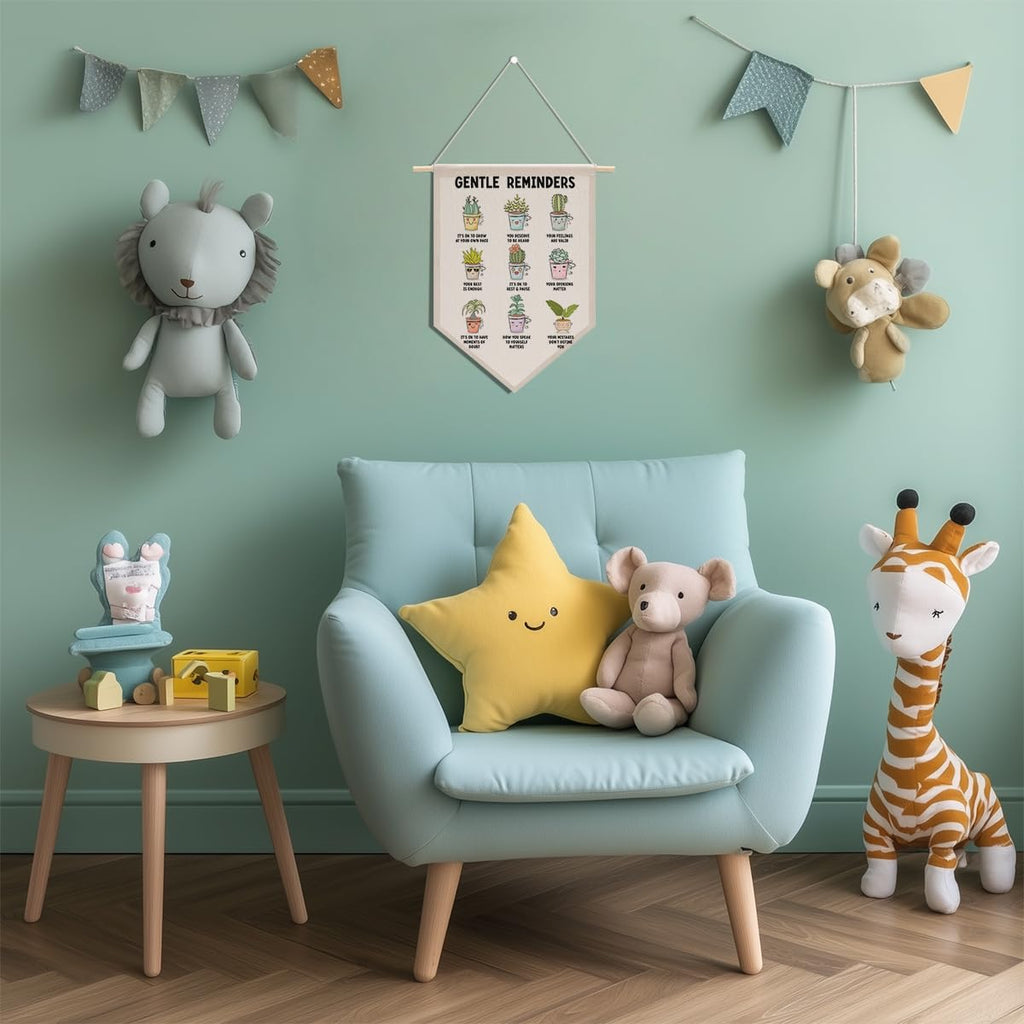 Preppy Positive Affirmations Wall Hanging Pennant Flag â€?Aesthetic Decor for Classroom, Bedroom, or Home