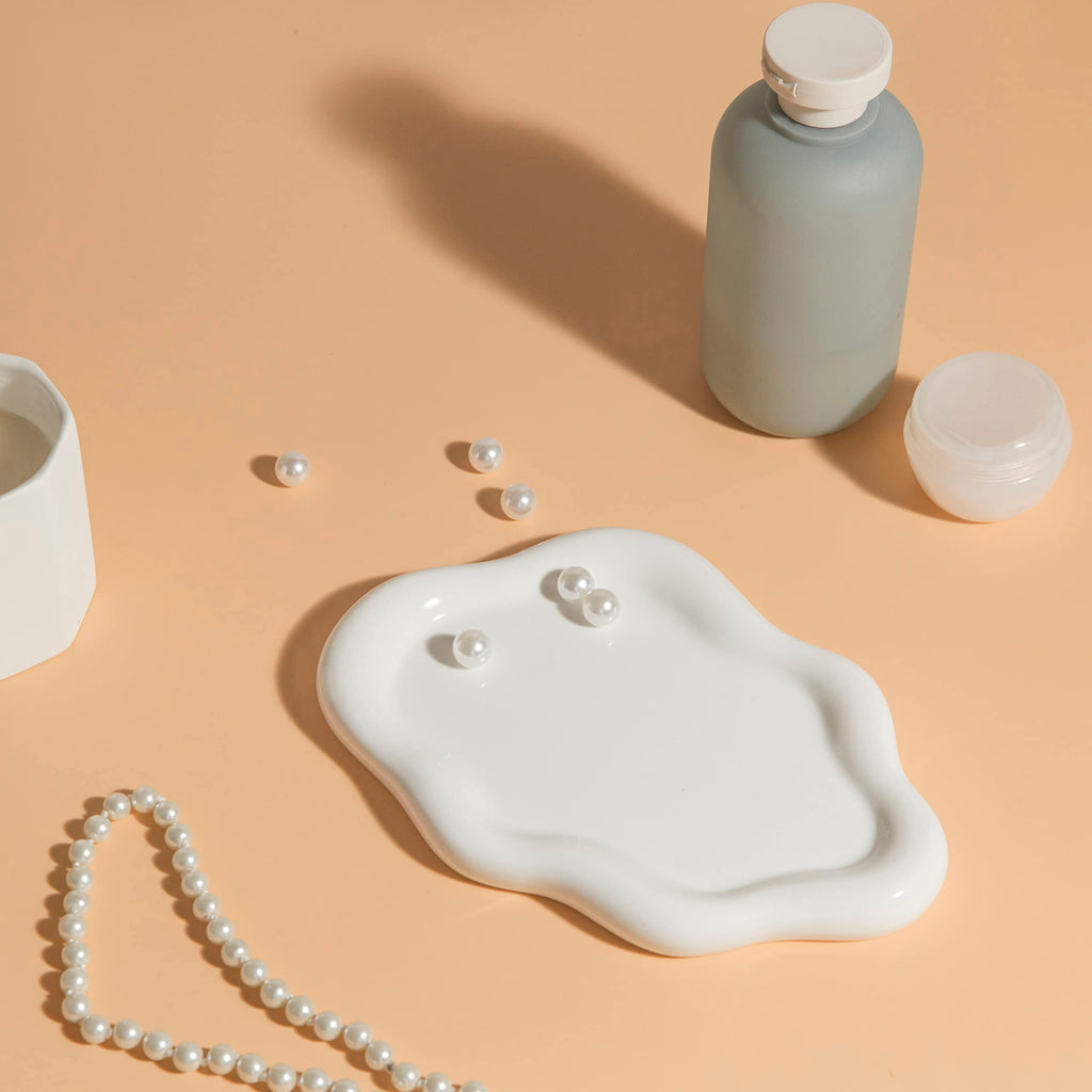 Cloud Trinket Dish, Chubby Jewelry Tray, Ceramic Jewelry Ring Trinket Dish for Rings Earrings Necklace Organizer