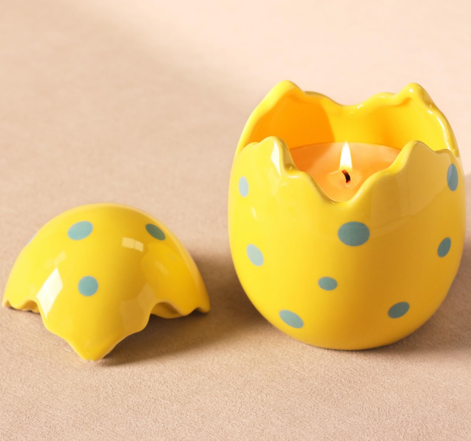 Candles for Spring Table Decorations- Easter Egg Decor Scented Candle 9oz, Spring Home Decor Centerpieces - Long Burning