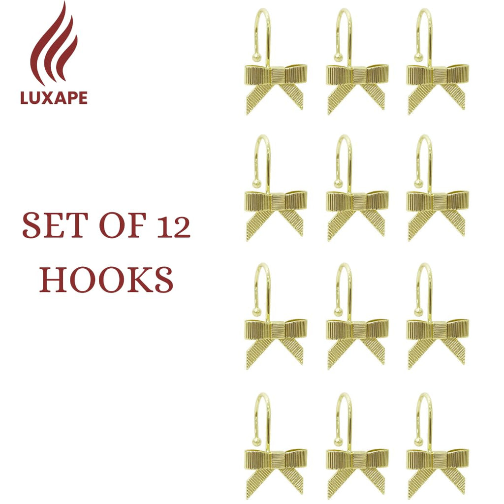 Decorative Bow Knot Curtain Hooks Shower Rings for Bathroom