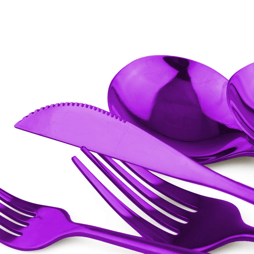 Stainless Steel Knife Fork Spoon Teaspoon Silverware Set, 24-Piece Flatware Set,