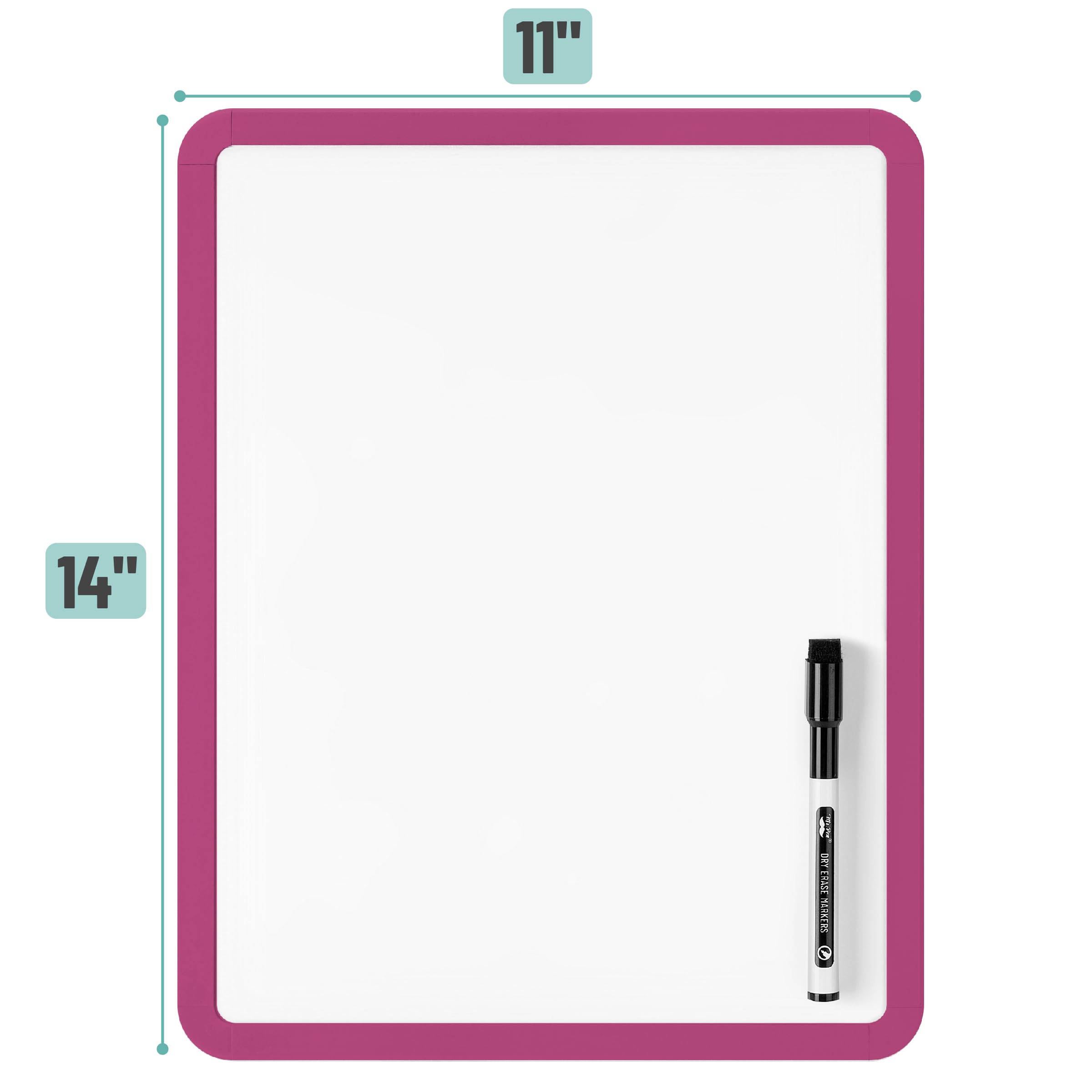 Dry Erase Board, 14â€?x 11â€?with a Black Dry Erase Marker Color Frame, Small White Board Dry Erase Whiteboard