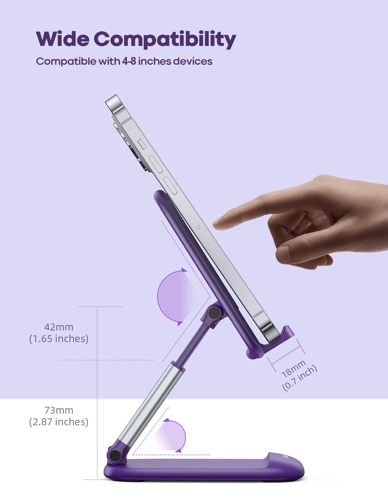 Phone Stand â€?Desktop Cell Phone Holder for Office Desk (4-8")