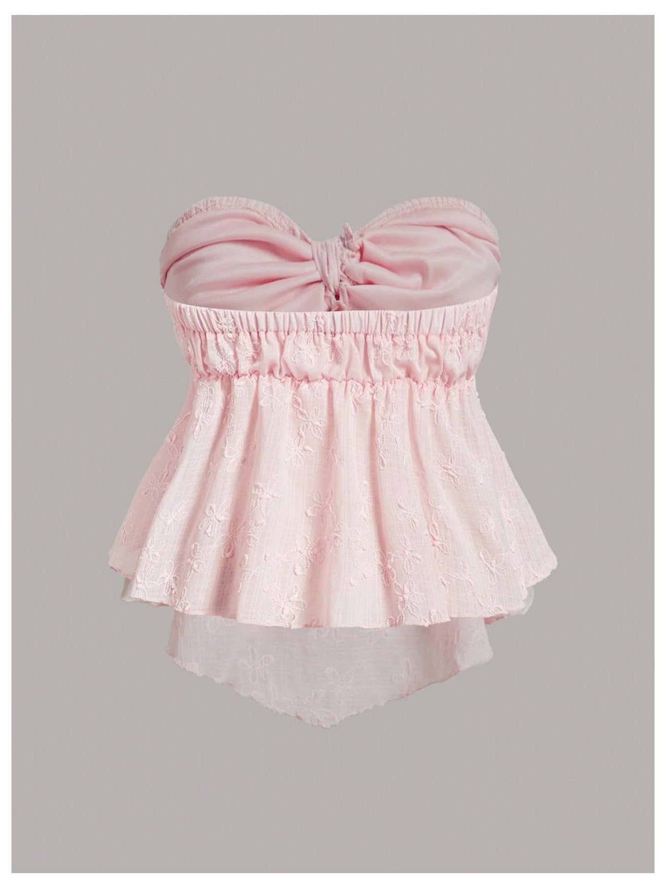 Women's Plus Size Tie Front Strapless Bandeau Tube Tops Flowy Vest Shirts Coquette Aesthetic Clothes