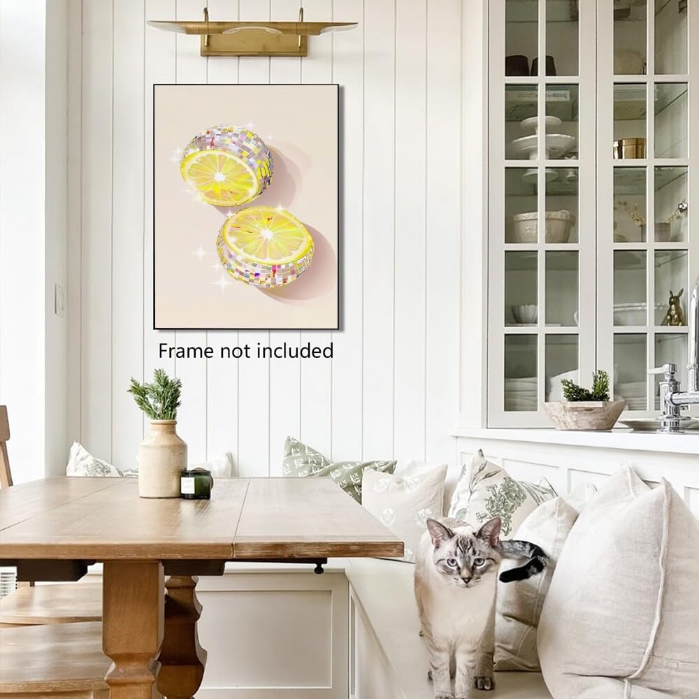 Disco Ball Fruits Canvas Print â€?Trendy Glam Wall Art