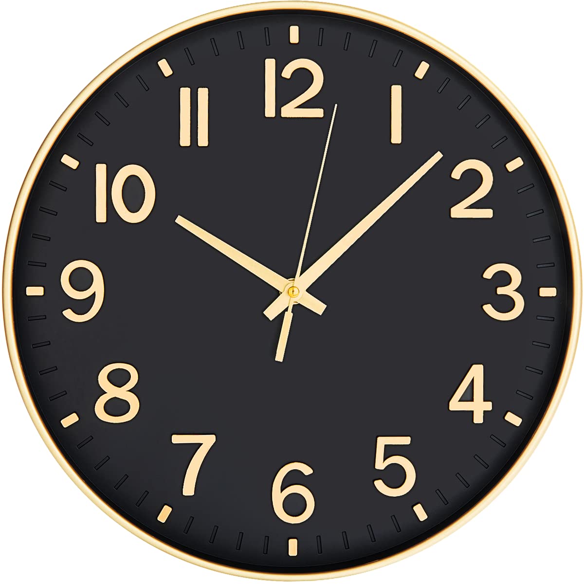 Wall Clocks Battery Operated - 12 inch Silent Non Ticking Modern