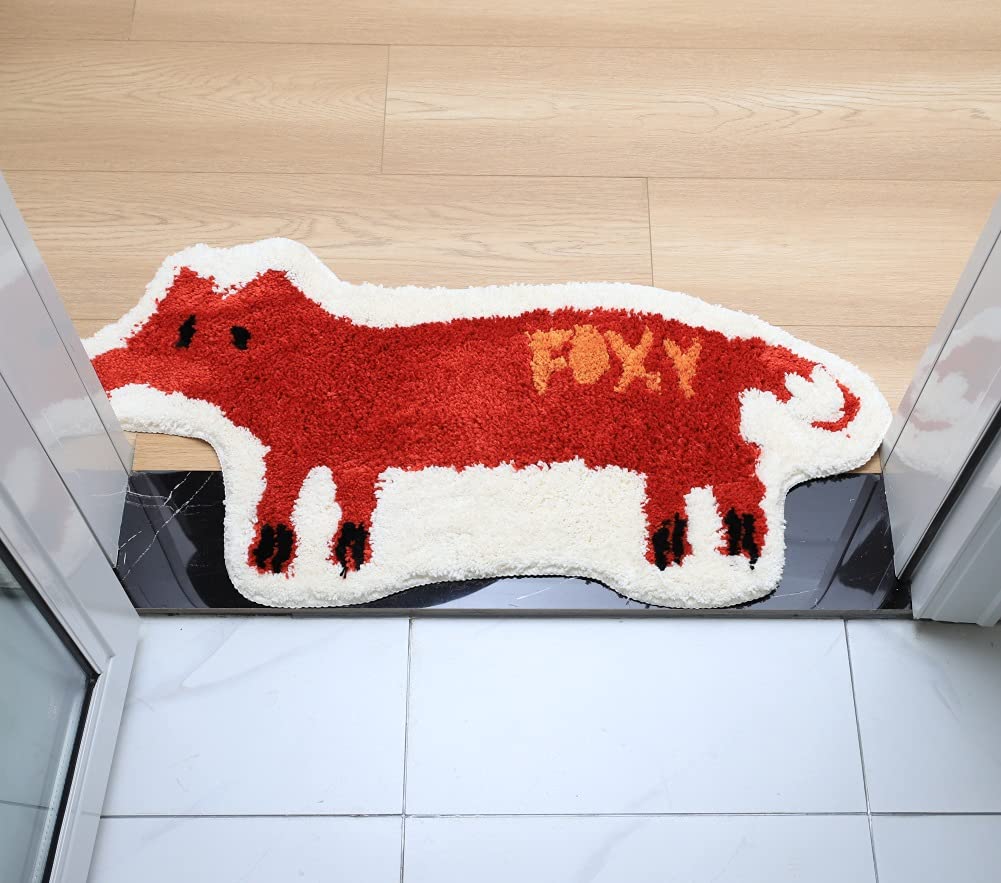 Shaped Rug Fruits Animals Bath Mat Area Rug Non-Slip Bathroom Door Mat for Bedroom Bathroom Kitchen Cartoon Area Rug for Bathroom Soft Bathmat Home Decor