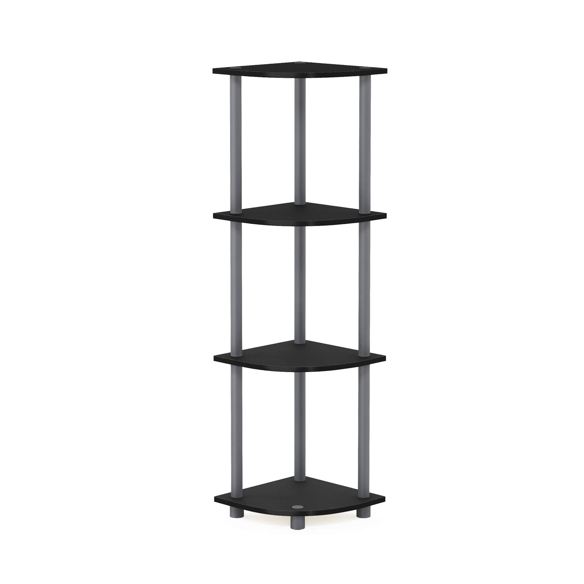 Three-Tier Round Tube Reversible Corner Display Rack Multipurpose Shelving Unit