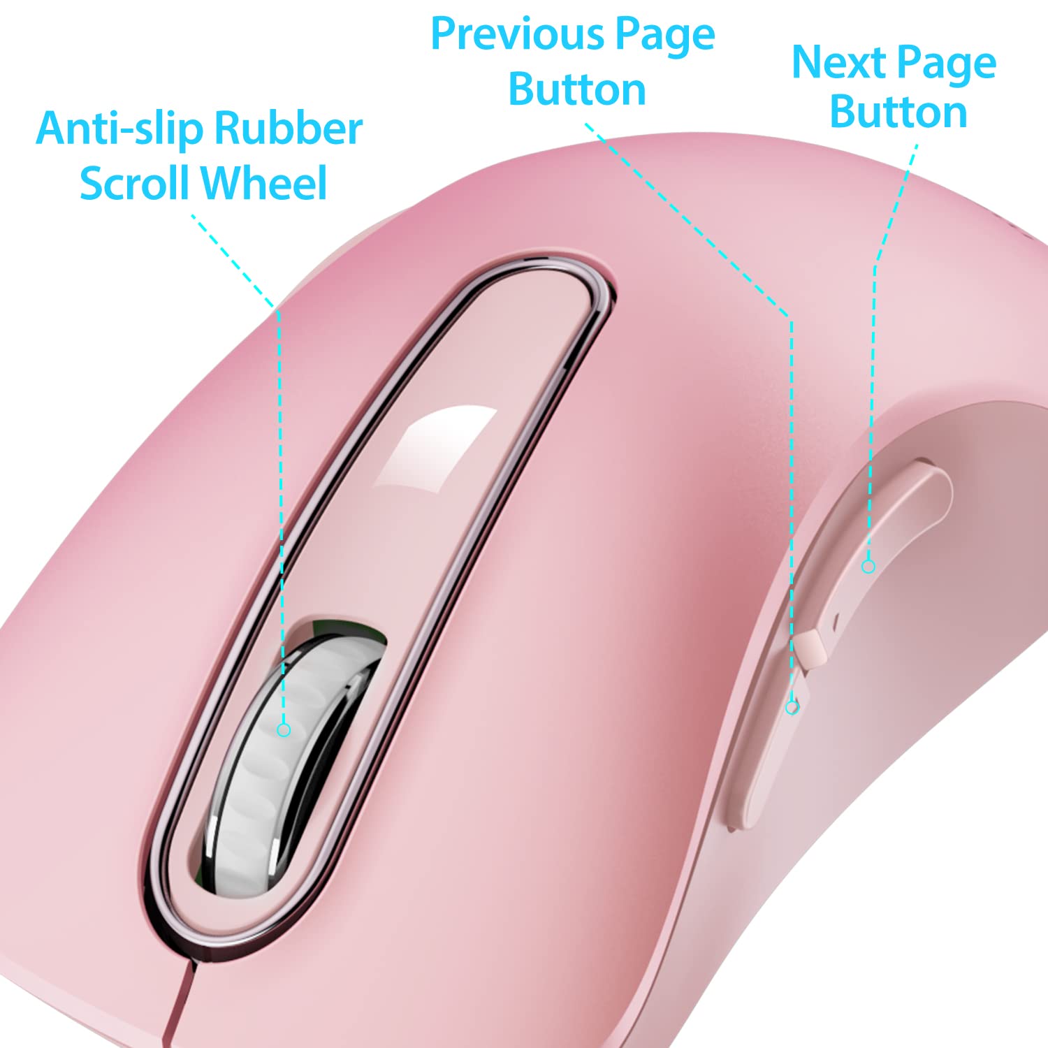 Portable Computer Wireless Mouse for Laptop, PC, Desktop, MacBook, 5 Buttons