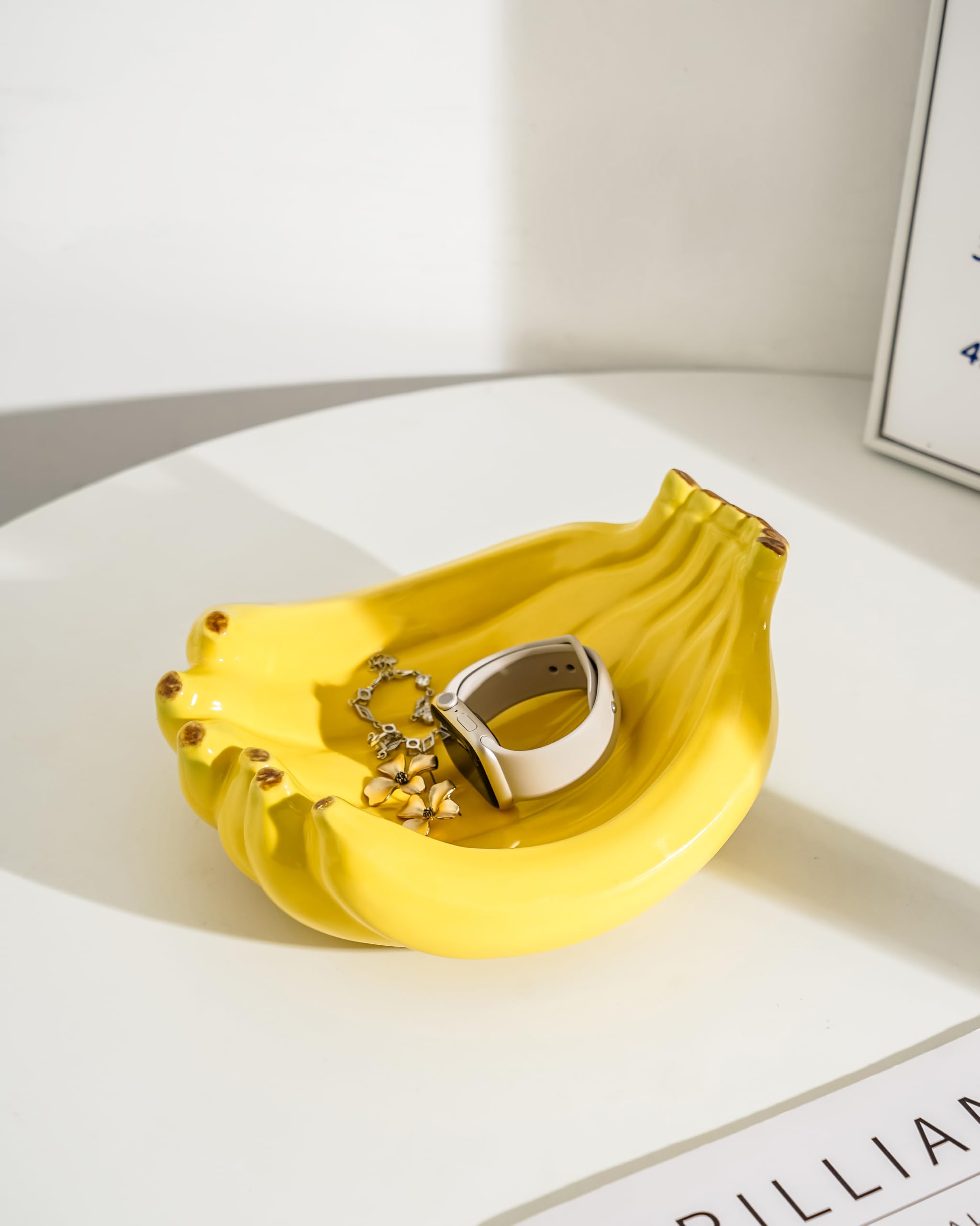 Ceramic Decorative Bowl Banana-Shaped Fruit Bowl