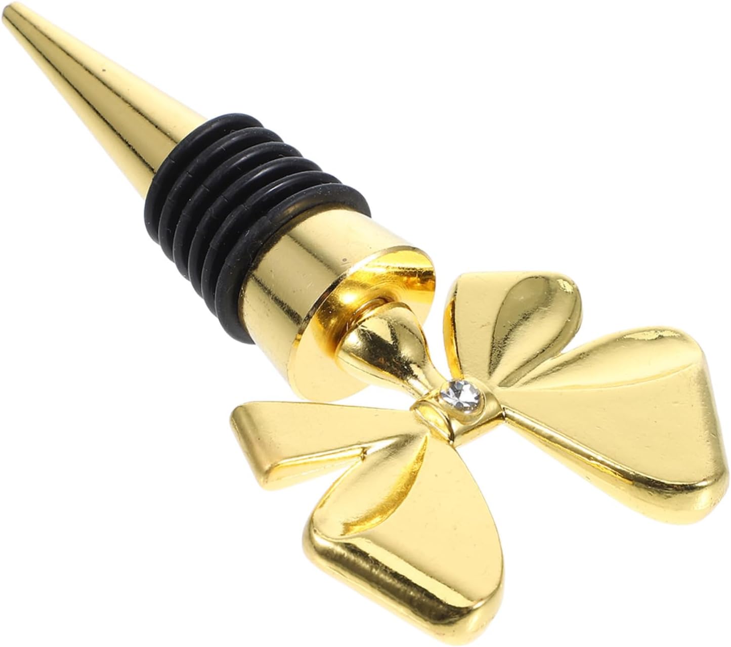 Gold Bow Shaped Bottle Stopper Alloy Silicone Wine Bottle Plug Decorative Wine Beverage Bottle Corks to Keep Fresh