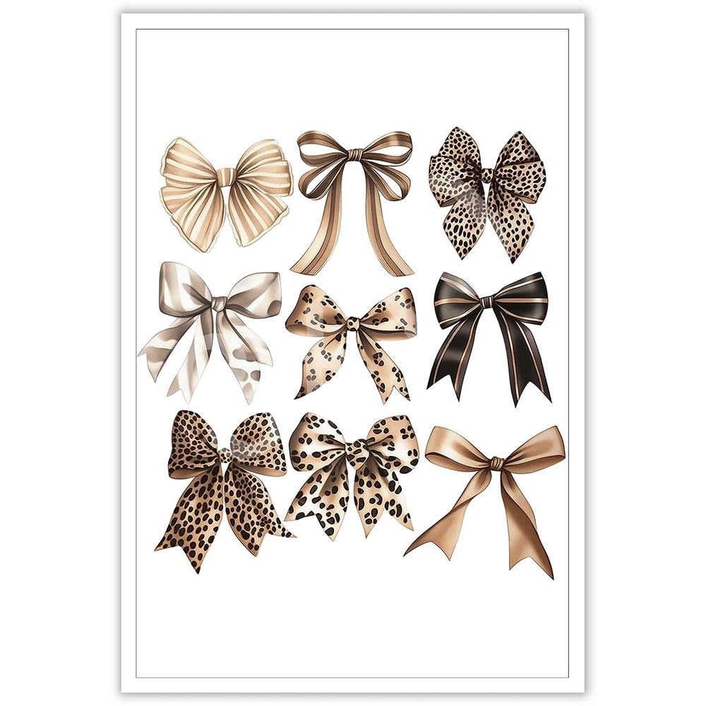 Trendy Pink Bow Disco Ball Posters White Cherry Canvas Wall Art Funky Coquette Bow Ribbon Preppy Aesthetic Prints Painting