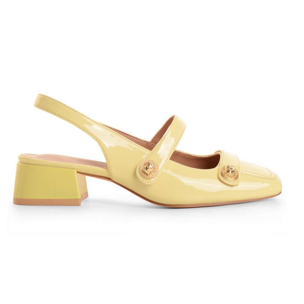 Slingback Mary Jane Heels for Women Low Block Heel Closed Square Toe Pump Shoes Heels