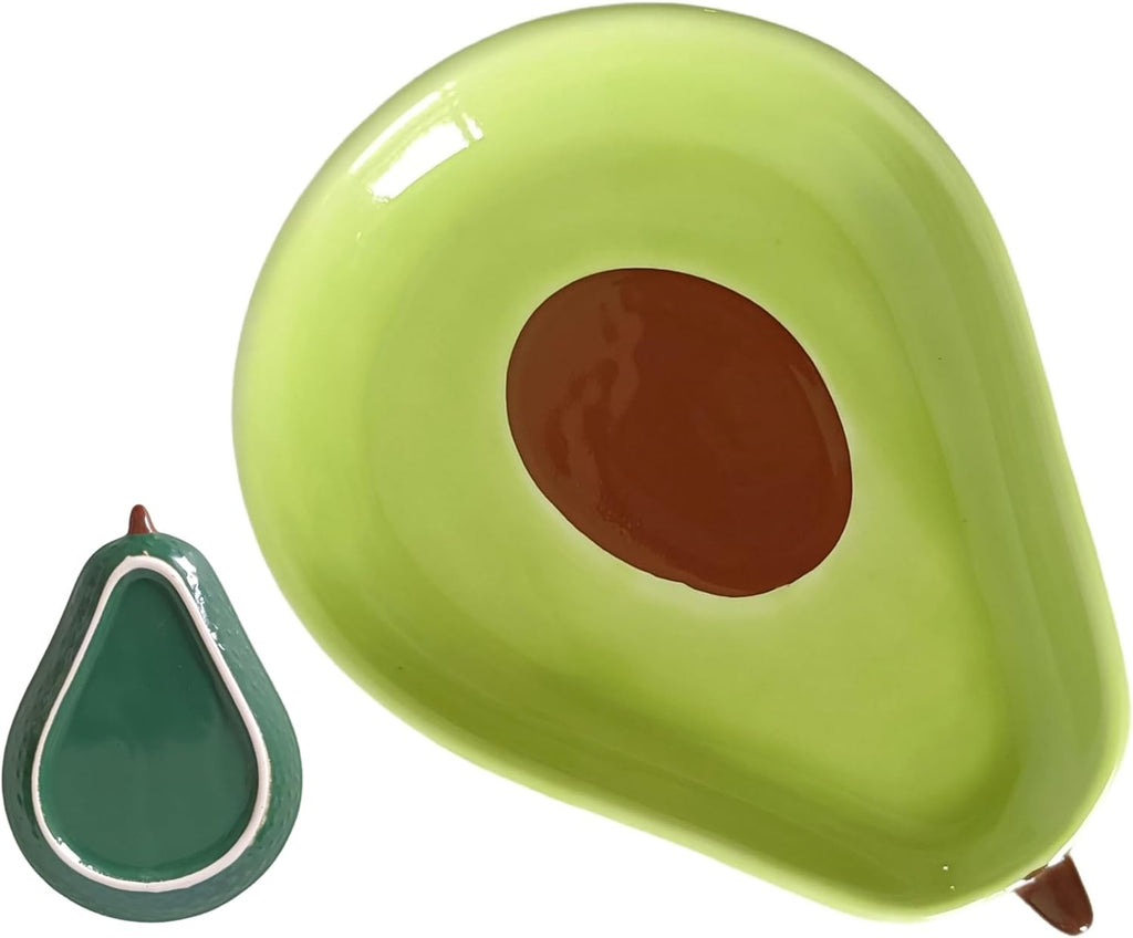 Ceramic Spoon Rest for Stove Top, Avocado Cute Spoon Rest for Kitchen Counter, Cooking Spoon Holder for Kitchen Counter, Utensil Rest