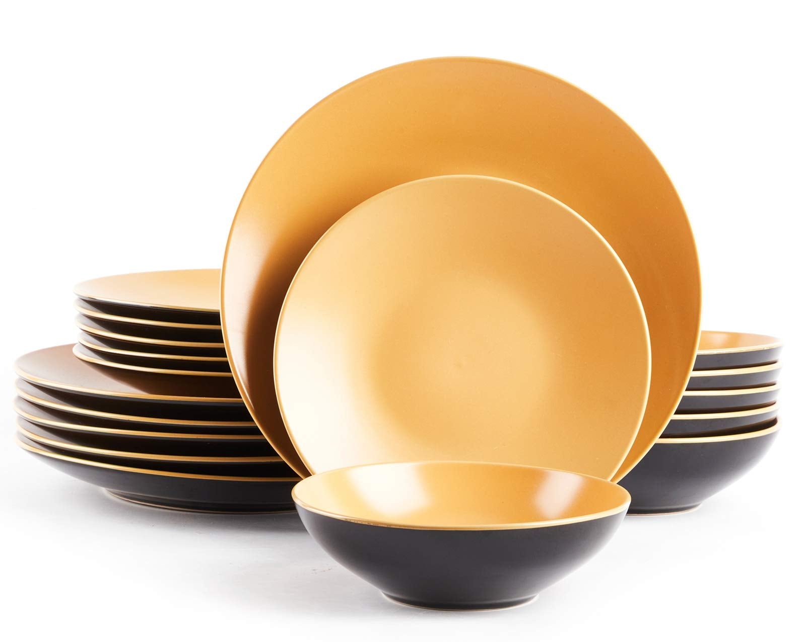 Stoneware Two-Tone Colors Life 12pc Dinner Set