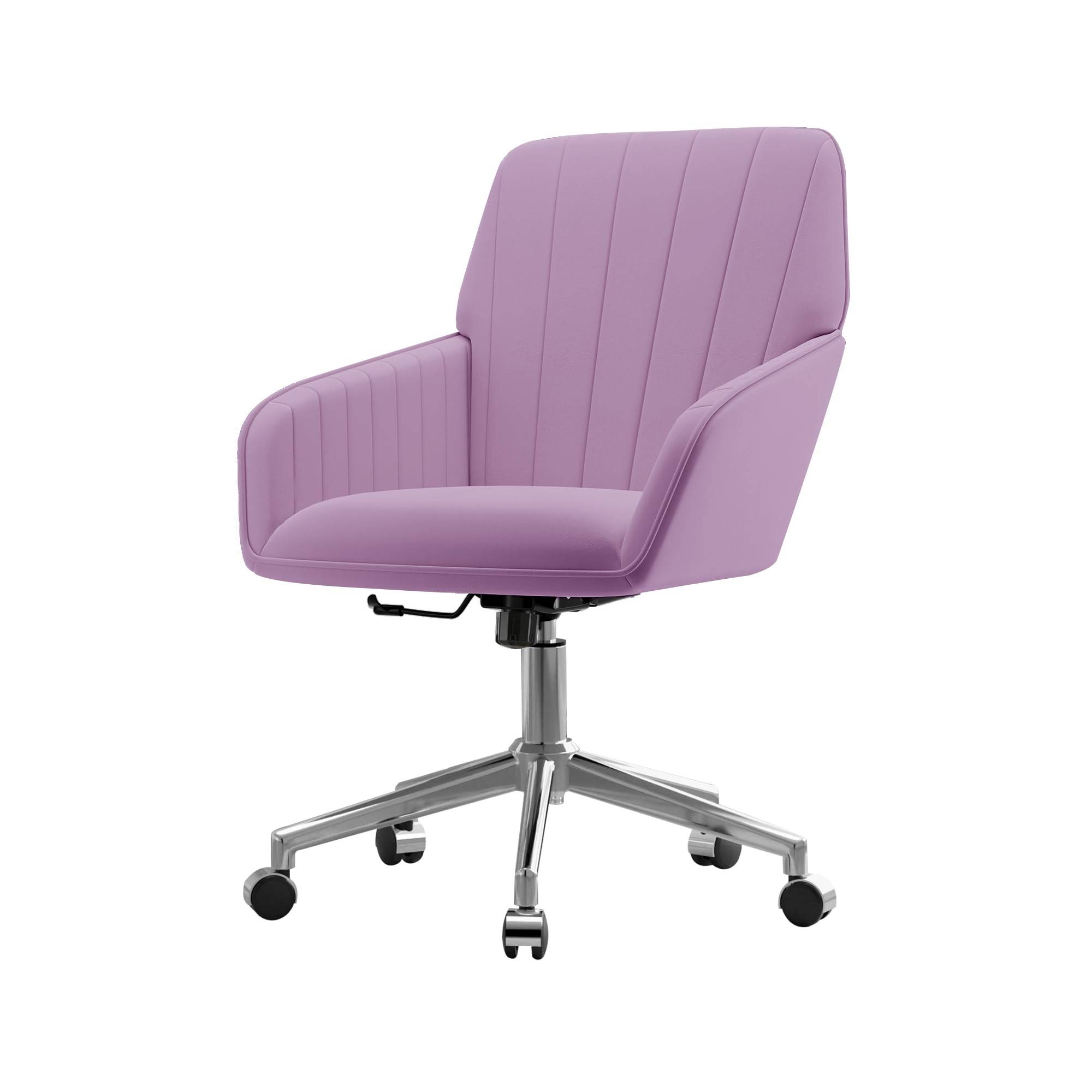 Velvet Modern Cute Chair with Back, Height Adjustable Upholstered Vanity Chair with Swivel Wheels