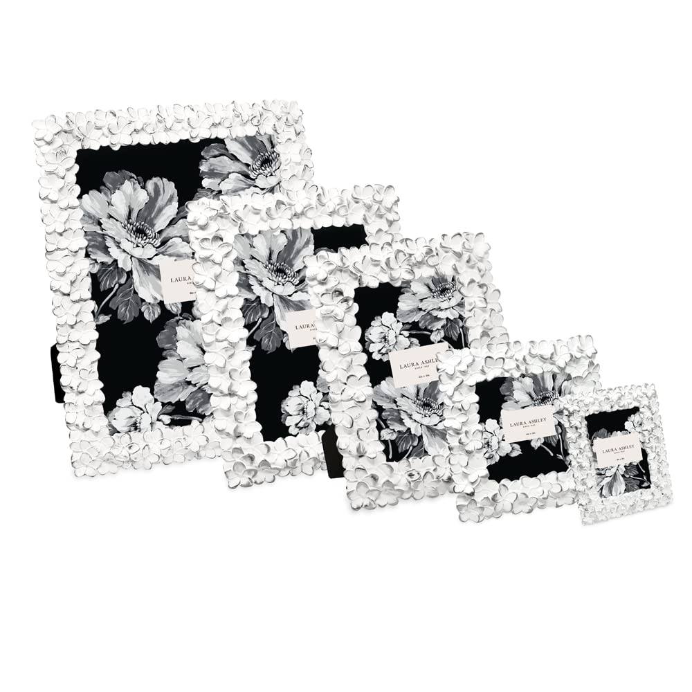 Flower Textured Hand-Crafted Resin Picture Frame w/Easel & Hook for Tabletop & Wall Display, Decorative Floral Design Home D cor, Photo Gallery, Art