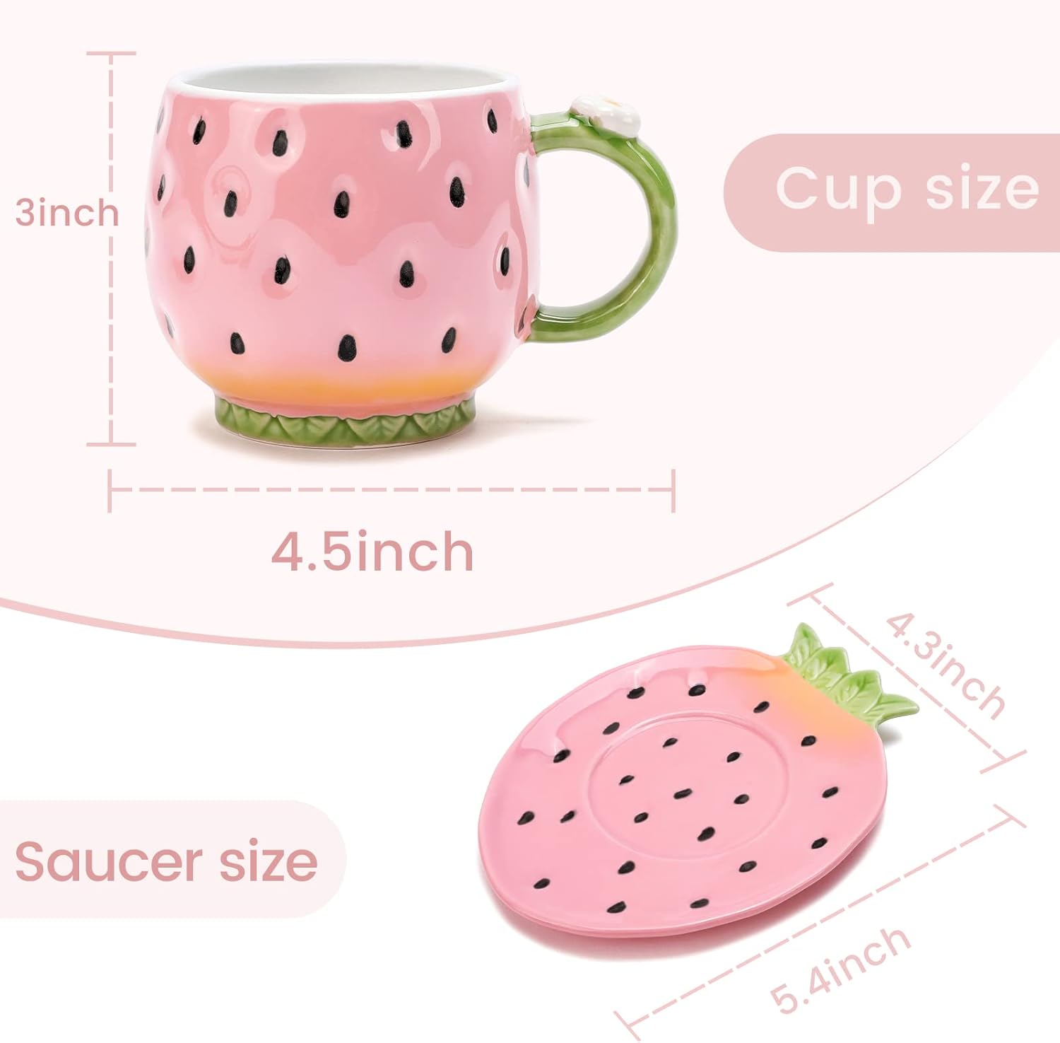 Ceramic Tea Cup and Saucer - 8 Ounce