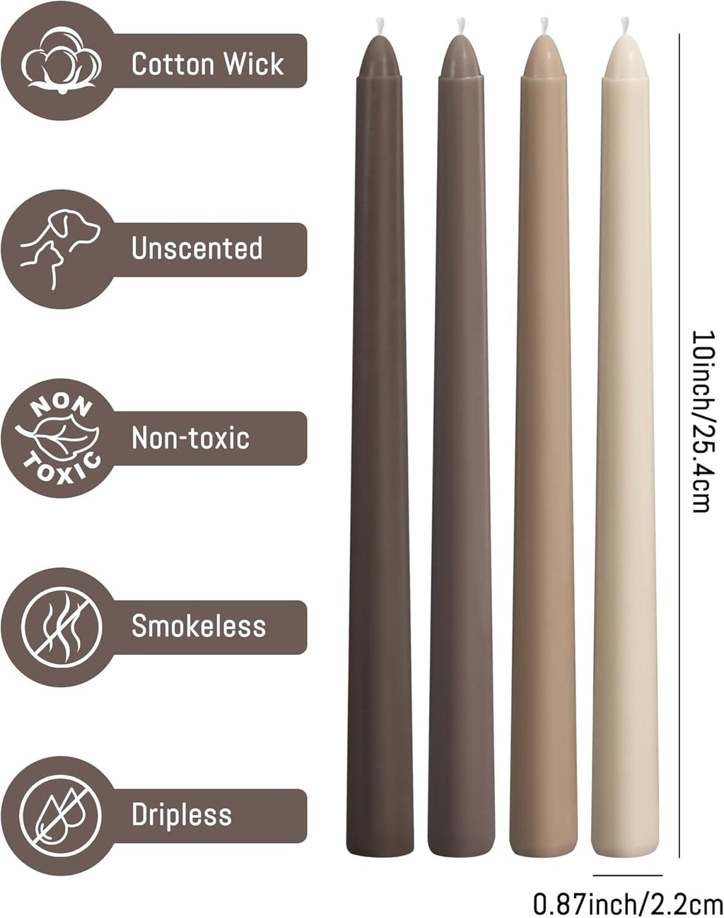 Taper Candles Unscented Smokeless Long Tall Tapered Candle for Candlesticks SticksHome Decor Dinner