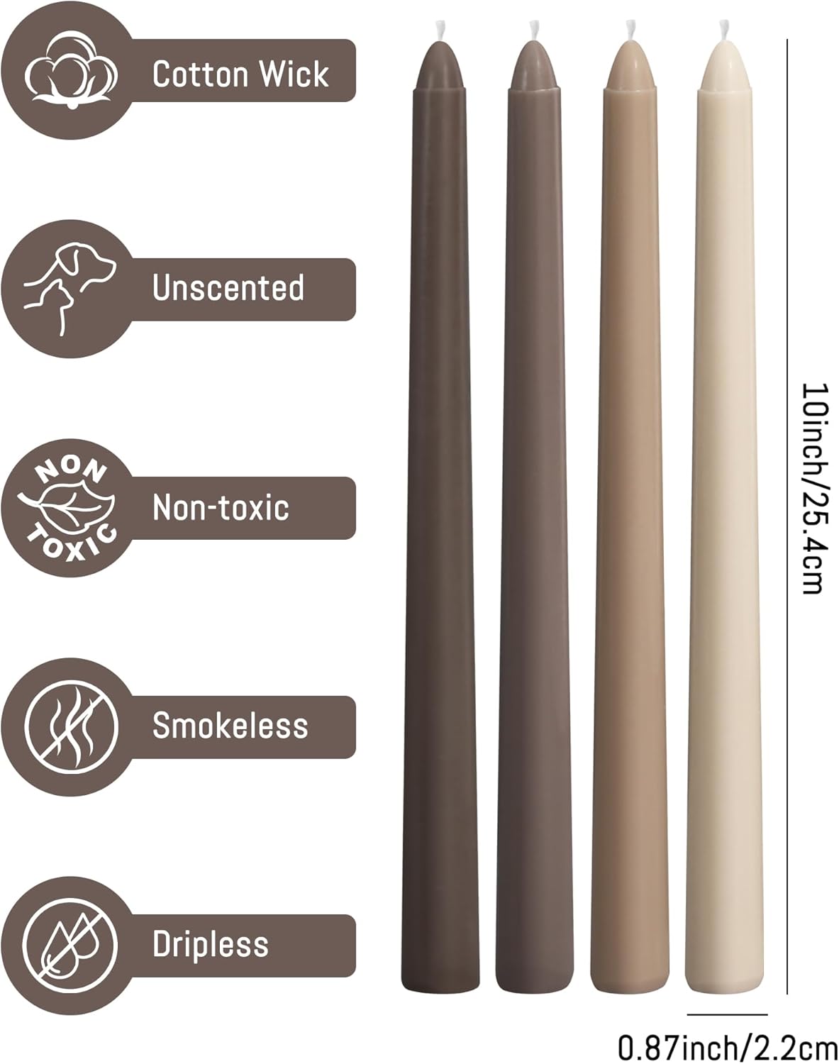 Taper Candles Unscented Smokeless Long Tall Tapered Candle for Candlesticks SticksHome Decor Dinner