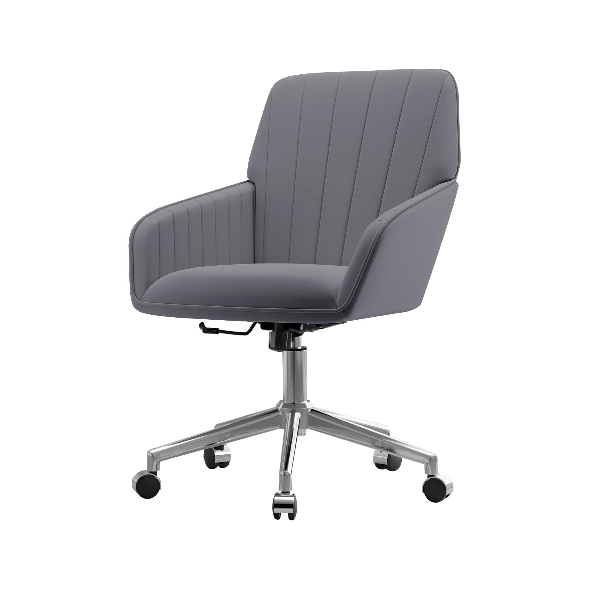 Velvet Modern Cute Chair with Back, Height Adjustable Upholstered Vanity Chair with Swivel Wheels