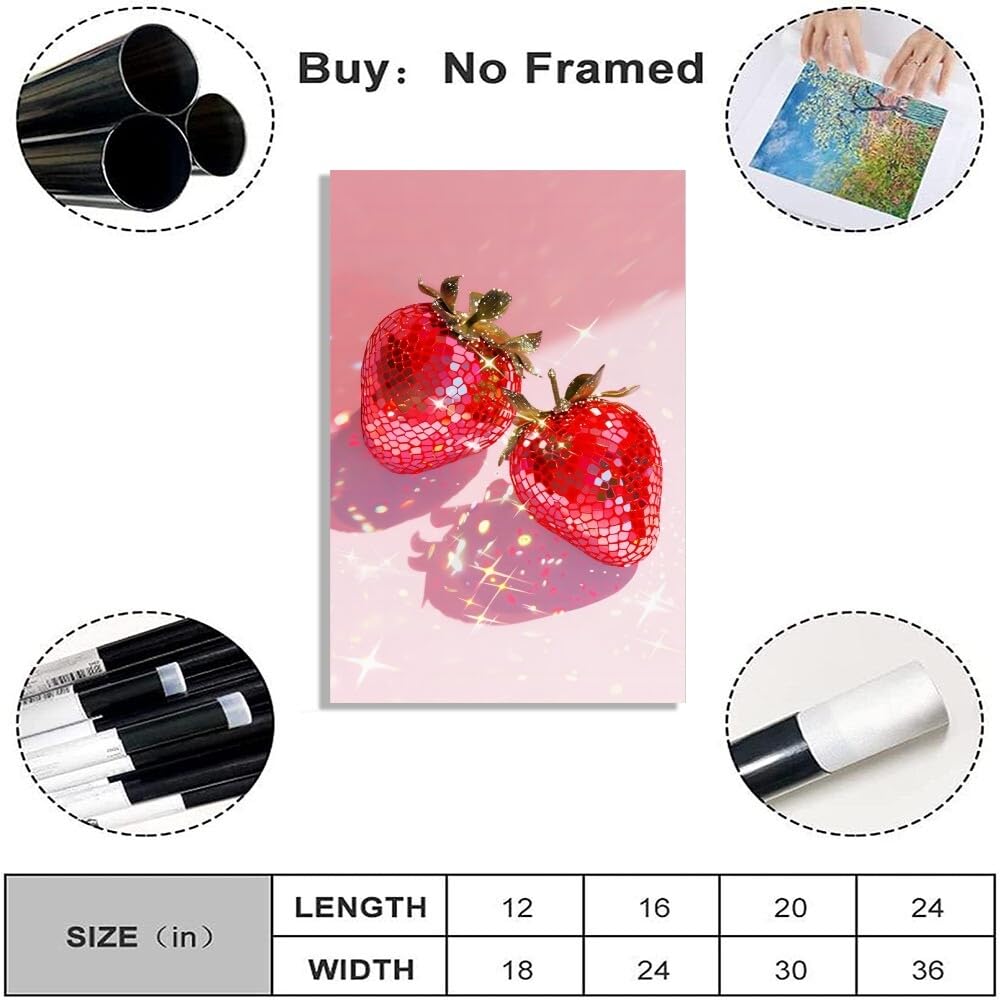 Disco Ball Fruits Canvas Print â€?Trendy Glam Wall Art