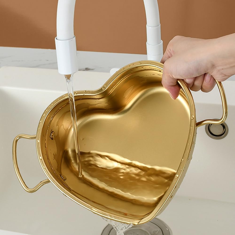 Heart Shaped Stainless Steel Cooking Pot, Fast Cooker with Double Handles, Multifunctional Kitchen Cookware