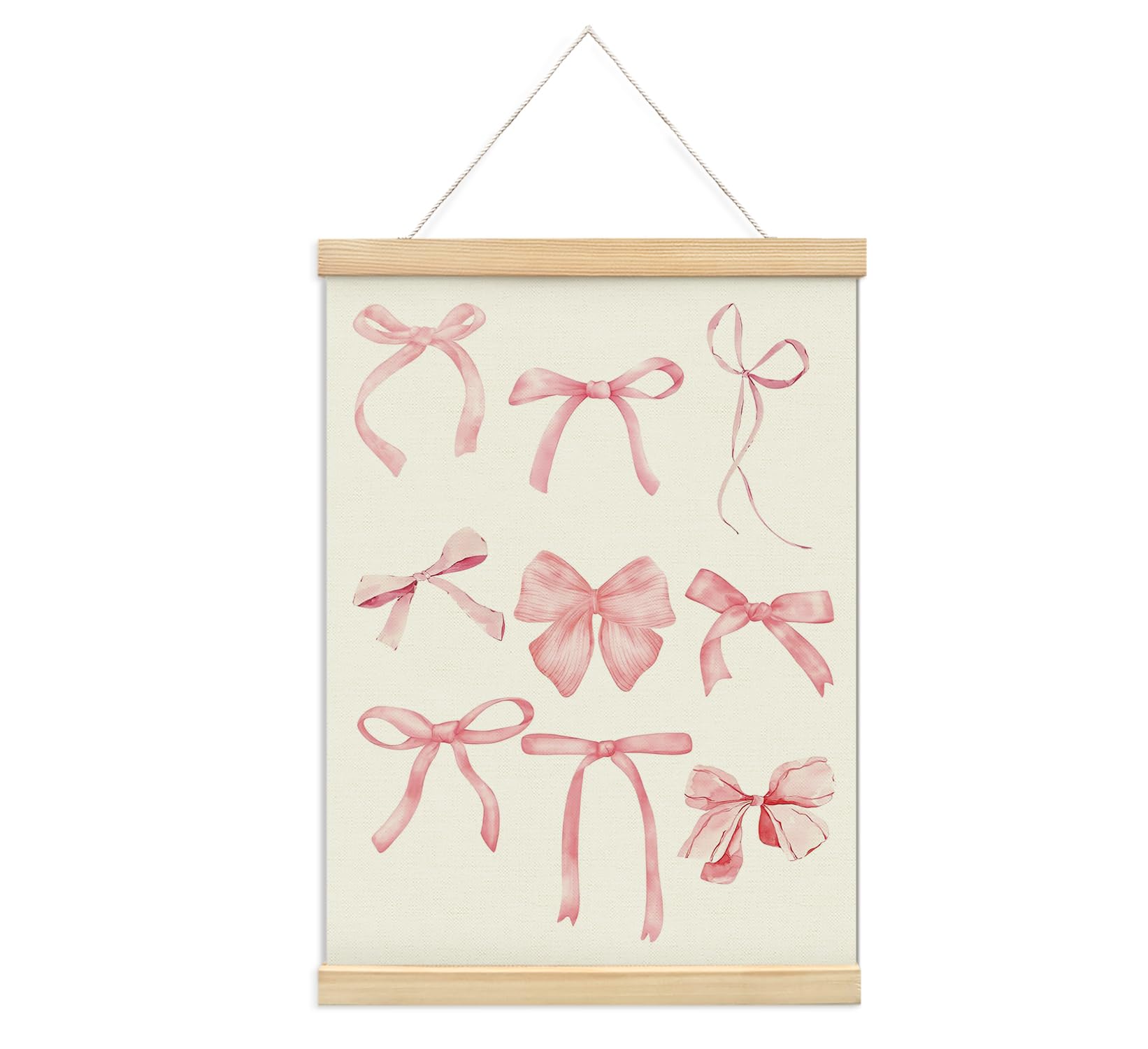 Coquette Pink Bow Preppy Girly Inspirational Wall Art Poster Hanger Frame