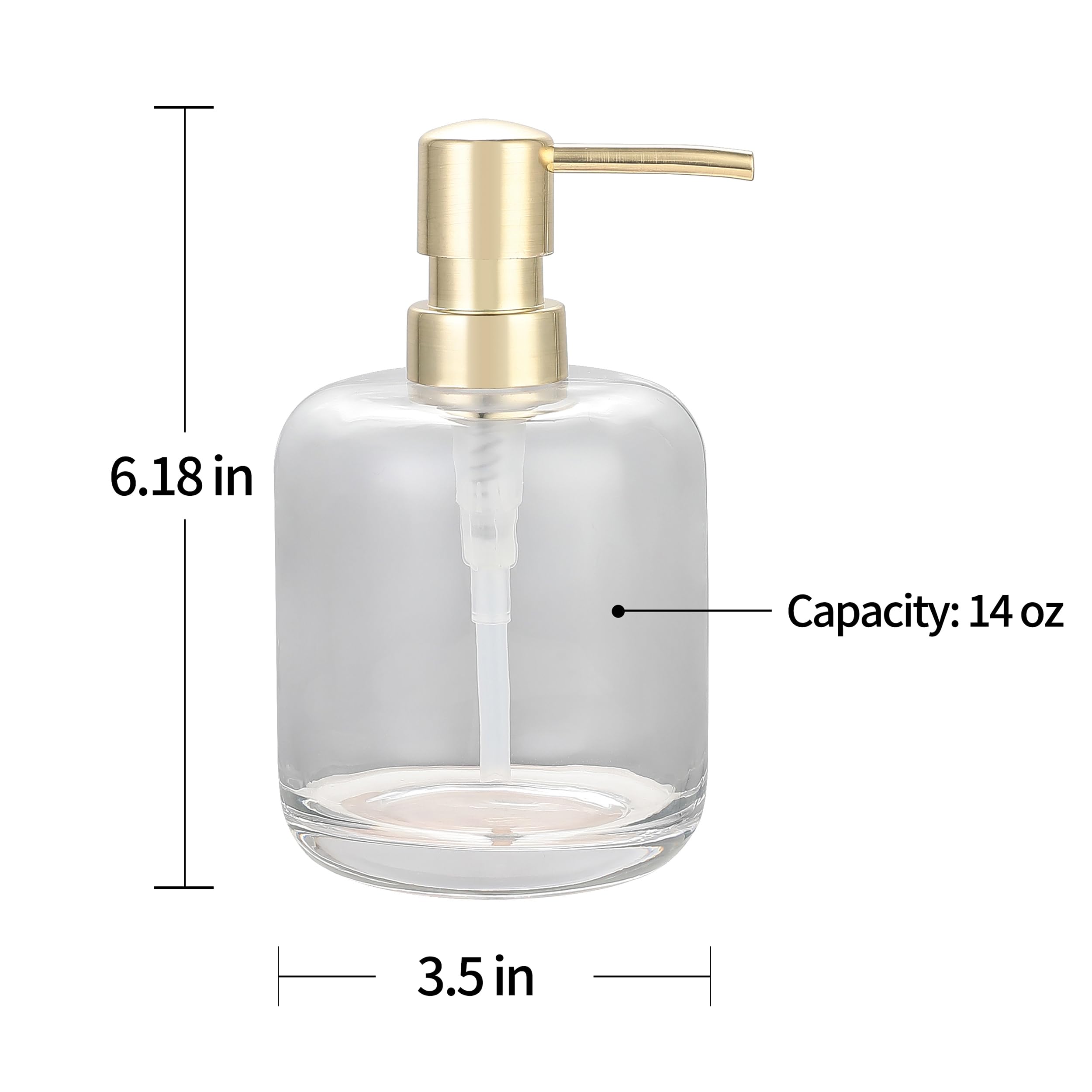 Glass Soap Pump Dispenser, Refillable Soap Dispenser