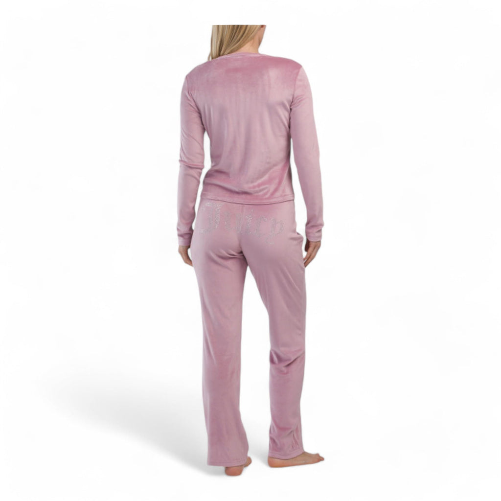 Juicy Couture Women's Velvet Fleece Pajama Set with Long Sleeve Top and Pants
