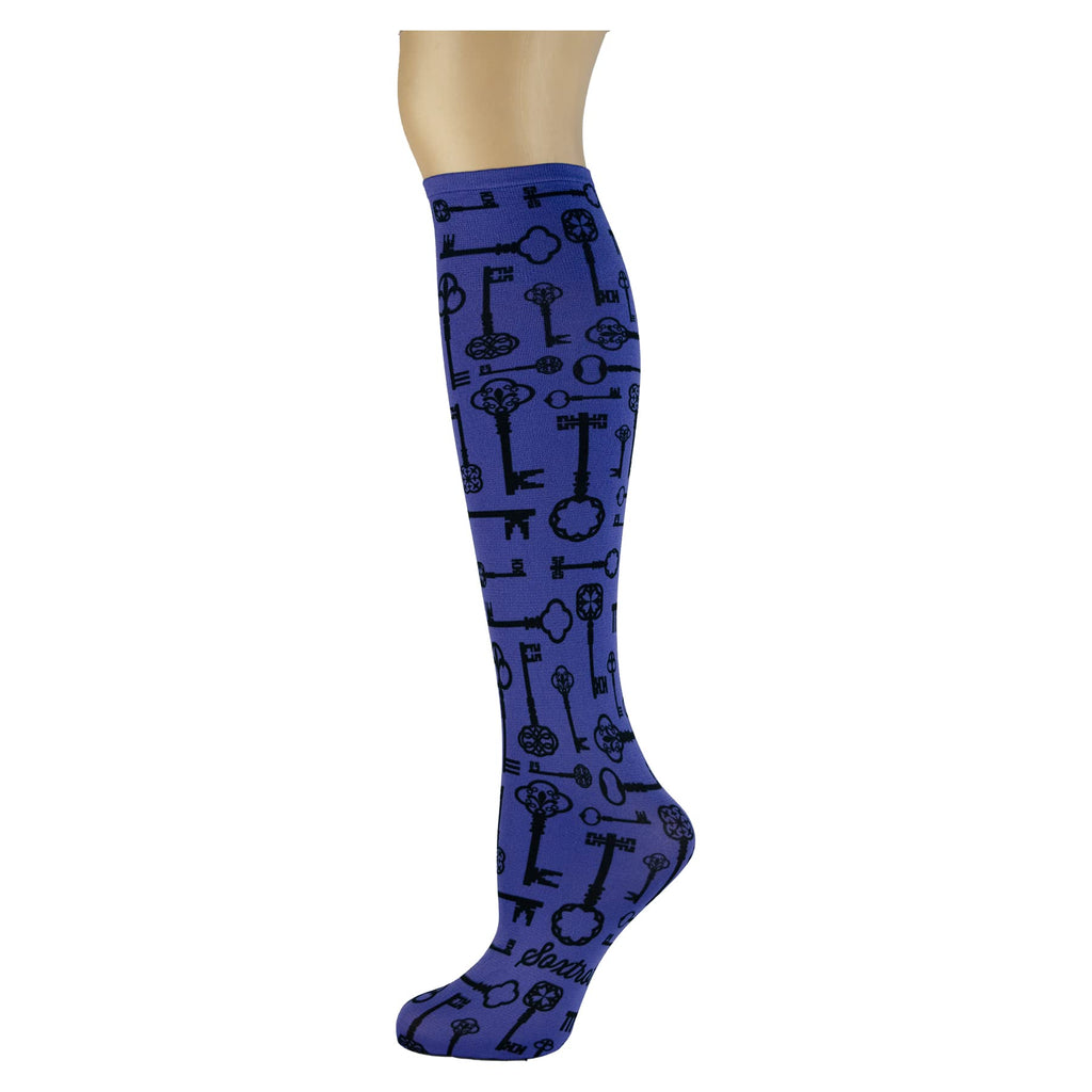 Women's 3 Pairs Knee High Trouser Socks, Classy and Colorful Printed Patterns, Silky Smooth Material