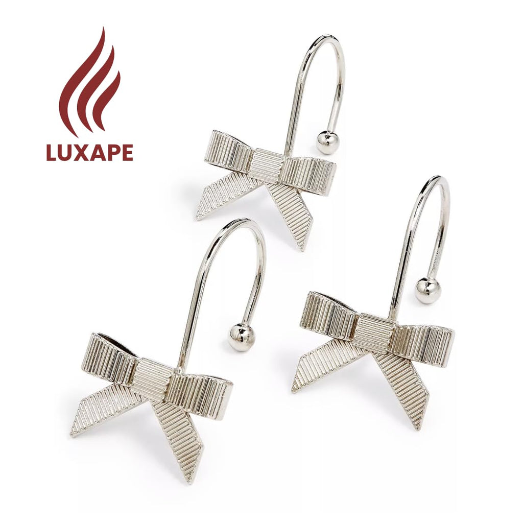 Decorative Bow Knot Curtain Hooks Shower Rings for Bathroom