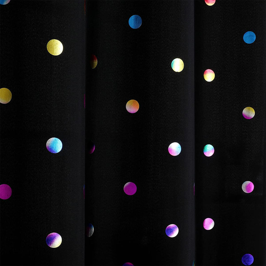 Fabric Shower Curtains with 12 Hooks for Bathroom Metallic Polka Dot Curtains Waterproof Shower Curtains with Grommet for Washable Shower Curtain Sets