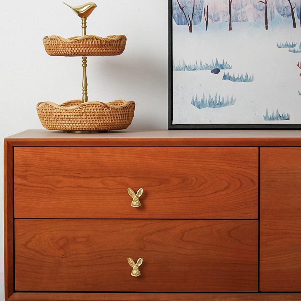 Gold 4 Pack Brass Knobs for Dresser, Drawers and Cabinet Decorative