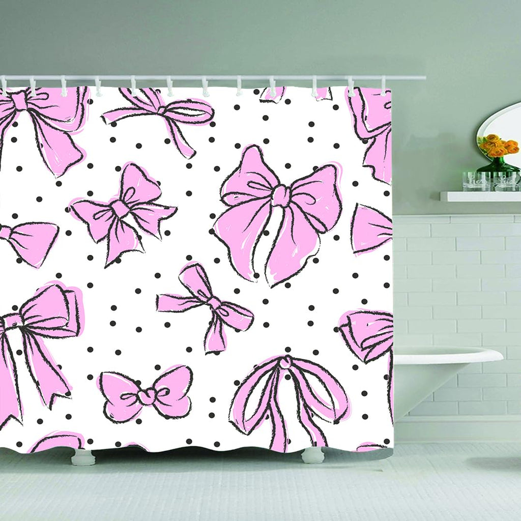 Shower Curtain Bathroom Decor with 12 Plastic Hooks 72 x 72 Inch