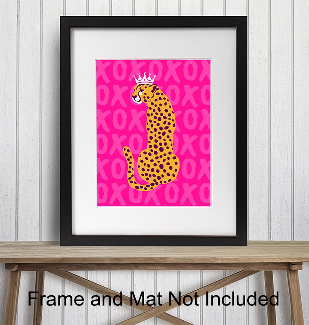 Cheetah Wall Art - Aesthetic Room Decor - Pink Preppy Room Wall Decor