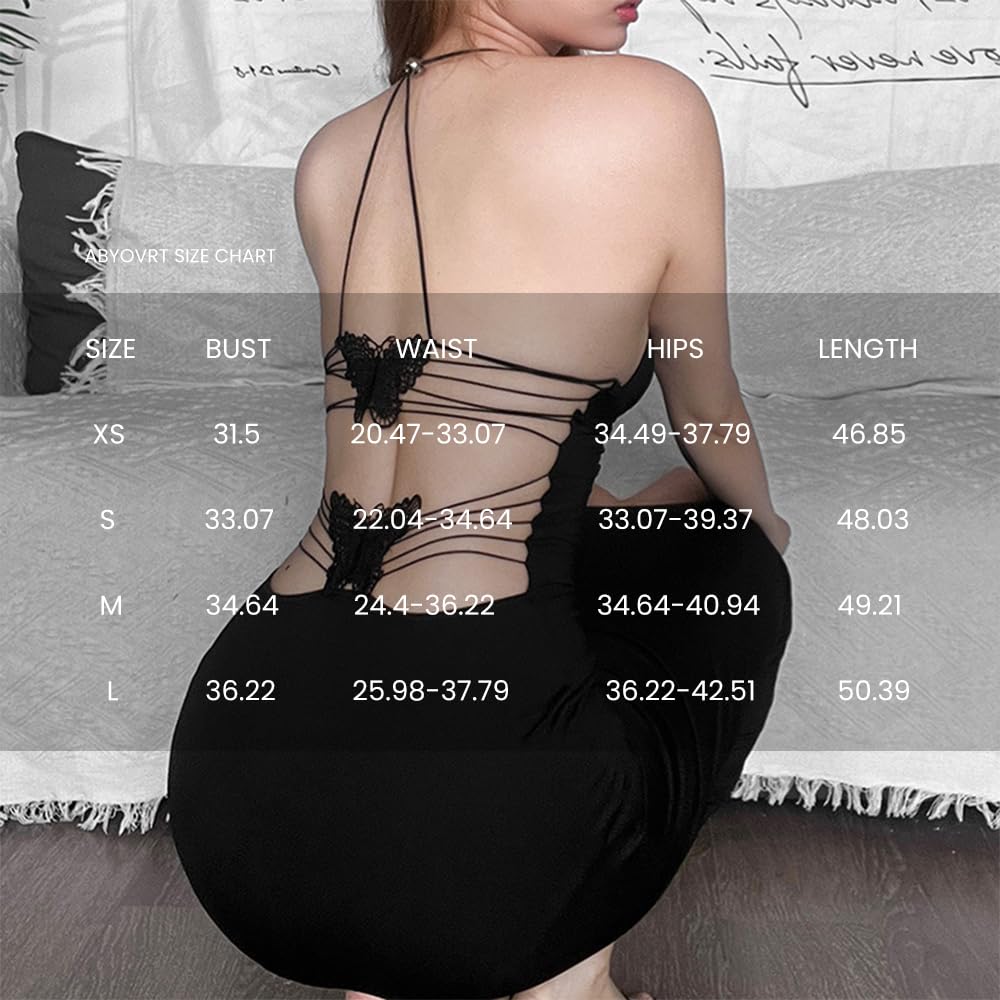 Women Backless Butterfly Dress Sexy V Neck Sleeveless Open Back Maxi Dress