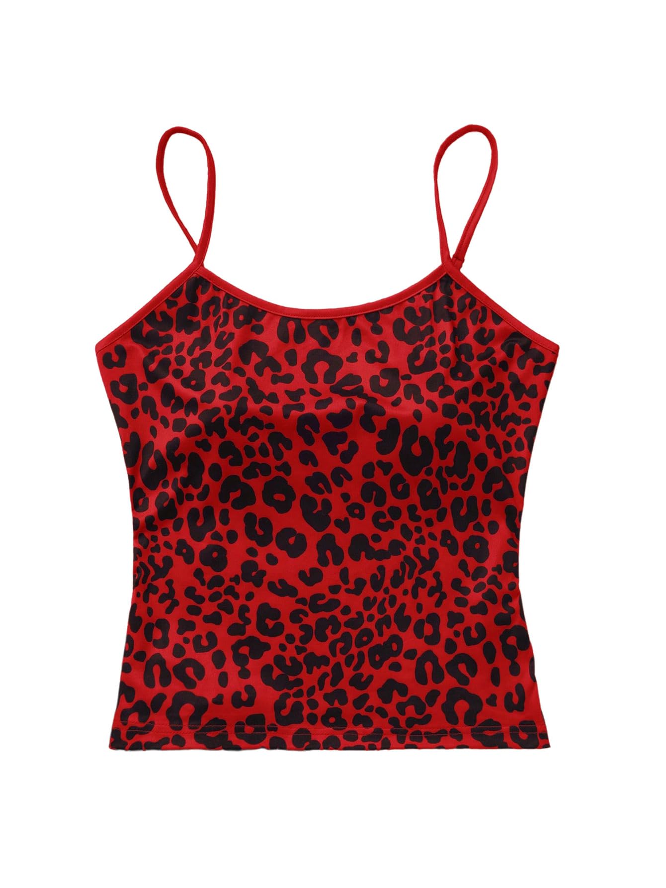 Women's Y2k Leopard Crop Cami Top Spaghetti Strap Sleeveless Cheetah Camisole