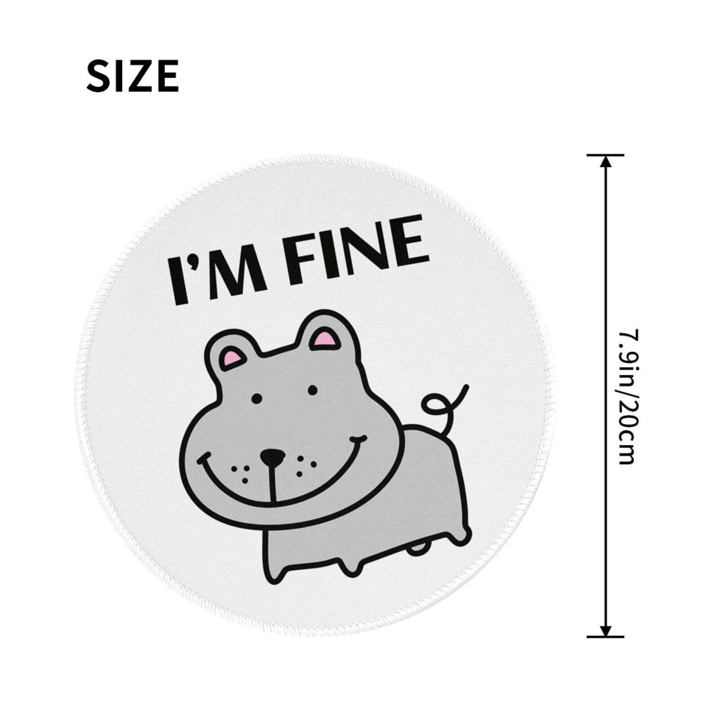 Round Mouse Pad Desk Top - Stitched Edges 8 X 8 Inch